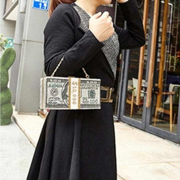 NEW Clutch MoneyBag Rhinestone Custom Couture Handbag (MCXX020) - Picture 2 of 4